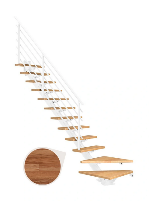 DOLLE SYDNEY - modulové schody 1/4 zat. do 315 cm, zábradlí PURE